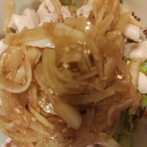 新玉ねぎのドレッシングで食べる豚しゃぶサラダ